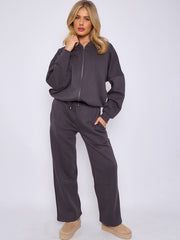 SW Oversized Bomber Style Fleece Zipper Co-ord