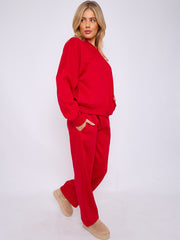 SW Oversized Bomber Style Fleece Zipper Co-ord