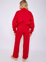 SW Oversized Bomber Style Fleece Zipper Co-ord