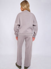 SW Oversized Bomber Style Fleece Zipper Co-ord