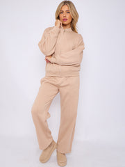 SW Oversized Bomber Style Fleece Zipper Co-ord