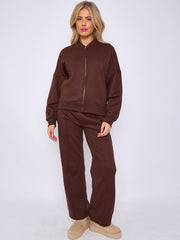 SW Oversized Bomber Style Fleece Zipper Co-ord