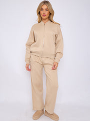 SW Oversized Bomber Style Fleece Zipper Co-ord