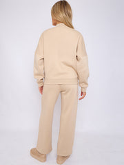 SW Oversized Bomber Style Fleece Zipper Co-ord