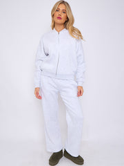 SW Oversized Bomber Style Fleece Zipper Co-ord