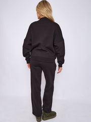 SW Oversized Bomber Style Fleece Zipper Co-ord