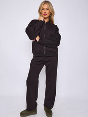 SW Oversized Bomber Style Fleece Zipper Co-ord
