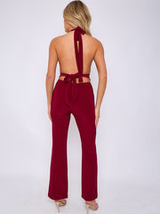 Open Back Halter Jumpsuit
