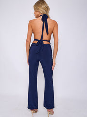 Open Back Halter Jumpsuit