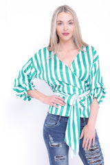 Tapa de nudo de corbata de satén a rayas