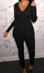 Ribbed Side Split Top & Trouser Co-ord