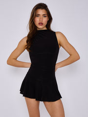 Slinky Puff Hem Mini Ballonkleid