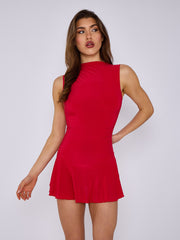 Slinky Puff Hem Mini Ballonkleid