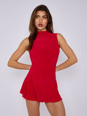 Slinky Puff Hem Mini Ballonkleid