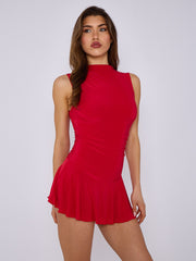 Slinky Puff Hem Mini Ballonkleid