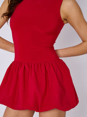 Slinky Puff Hem Mini Ballonkleid