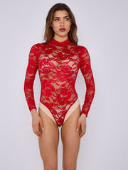 Bodysuit de estilo de corsé detallado de encaje