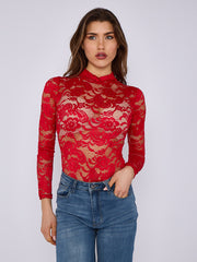 Bodysuit de estilo de corsé detallado de encaje