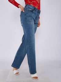 Jeans de mezclilla de pierna recta - Azul