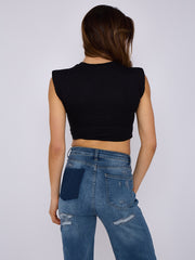 Leopard Bow Graphic Printed Crop Top