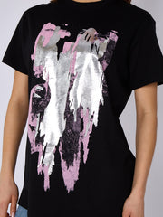 Pink Foil Graphic Printed T-Shirt