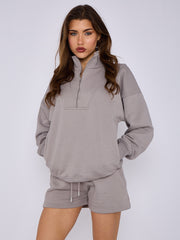 1/2 Zip Top & Shorts Fleece Co-ord