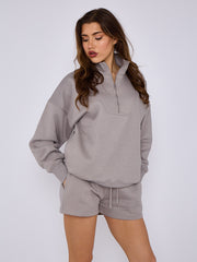 1/2 Zip Top & Shorts Fleece Co-ord