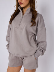 1/2 Zip Top & Shorts Fleece Co-ord