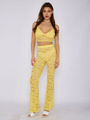 Lace Detail Bralet & Flare Trouser Co-ord