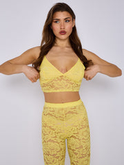 Lace Detail Bralet & Flare Trouser Co-ord