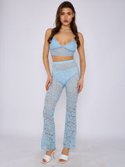 Lace Detail Bralet & Flare Trouser Co-ord