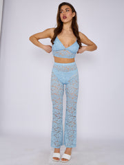 Lace Detail Bralet & Flare Trouser Co-ord