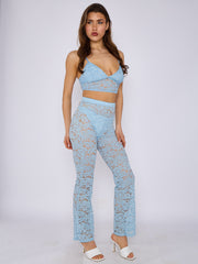 Lace Detail Bralet & Flare Trouser Co-ord