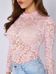 Bodysuit de estilo de corsé detallado de encaje