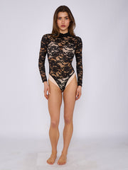 Bodysuit de estilo de corsé detallado de encaje