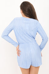 Pleated Wrap Front Romper