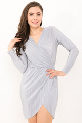 Geplooide wrap front bodycon jurk