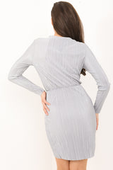 Geplooide wrap front bodycon jurk