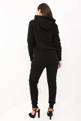 Diamante verfraaide trekstringhooded loungewear