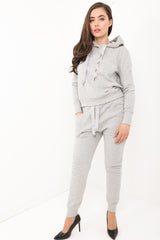 Diamante verfraaide trekstringhooded loungewear
