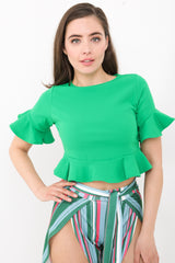 Franje zoom en mouw crop top