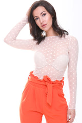 Polka Dot Sheer Mesh Top