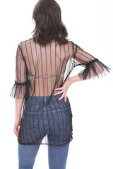 Crown Girl Applique Sheer Mesh Dress Top