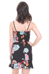 Blumendruckkrawatte Bralet und Rockkoordn