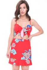 Blumendruckkrawatte Bralet und Rockkoordn