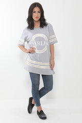 Oversized Fearless Slogan Print T Shirt