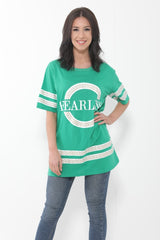 Oversized Fearless Slogan Print T Shirt