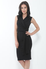 Wrap Front Tie Knot Midi Dress