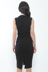 Wrap Front Tie Knot Midi Dress