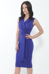 Wrap Front Tie Knot Midi Dress